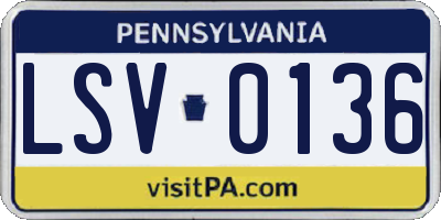 PA license plate LSV0136