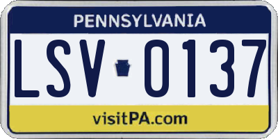 PA license plate LSV0137
