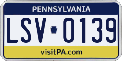 PA license plate LSV0139