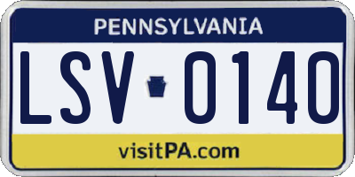 PA license plate LSV0140