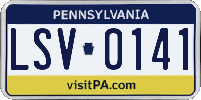PA license plate LSV0141