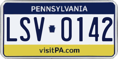 PA license plate LSV0142