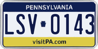 PA license plate LSV0143