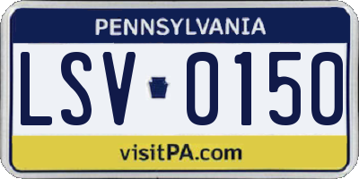 PA license plate LSV0150