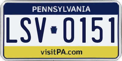 PA license plate LSV0151