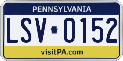 PA license plate LSV0152
