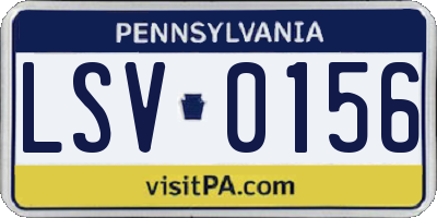 PA license plate LSV0156