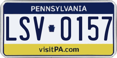 PA license plate LSV0157