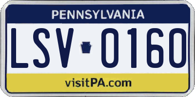 PA license plate LSV0160
