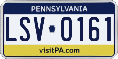 PA license plate LSV0161