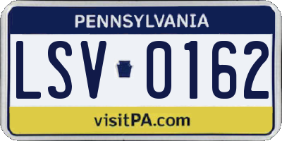 PA license plate LSV0162
