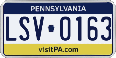 PA license plate LSV0163