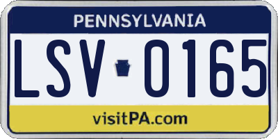PA license plate LSV0165