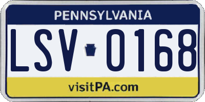 PA license plate LSV0168