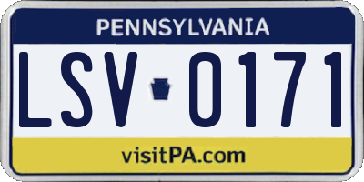 PA license plate LSV0171