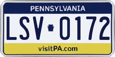 PA license plate LSV0172