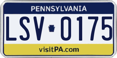 PA license plate LSV0175