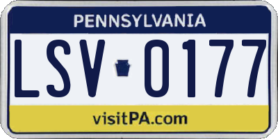 PA license plate LSV0177