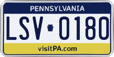 PA license plate LSV0180