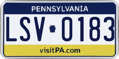 PA license plate LSV0183