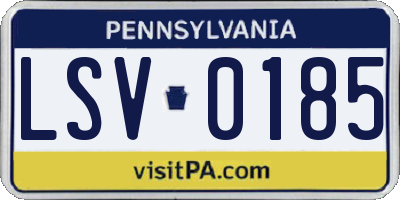 PA license plate LSV0185