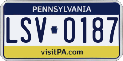 PA license plate LSV0187