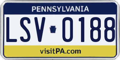 PA license plate LSV0188