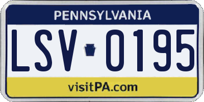 PA license plate LSV0195