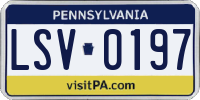 PA license plate LSV0197