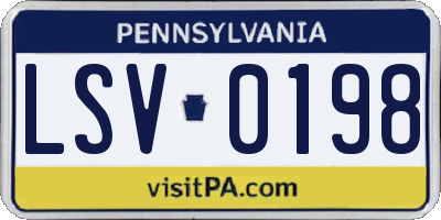 PA license plate LSV0198