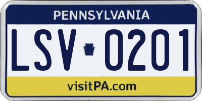 PA license plate LSV0201