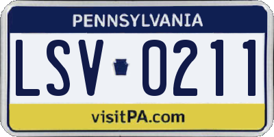 PA license plate LSV0211