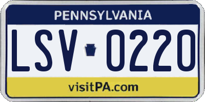 PA license plate LSV0220