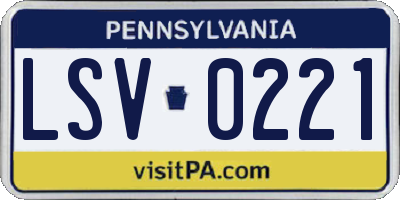 PA license plate LSV0221