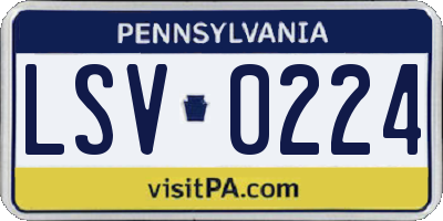 PA license plate LSV0224