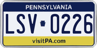 PA license plate LSV0226