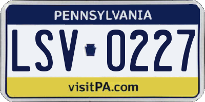 PA license plate LSV0227