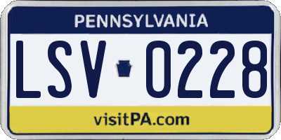 PA license plate LSV0228