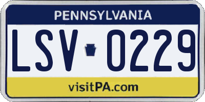 PA license plate LSV0229