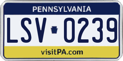 PA license plate LSV0239
