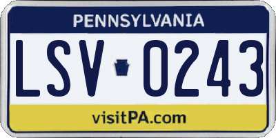 PA license plate LSV0243