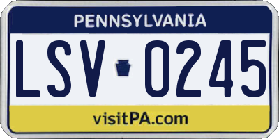 PA license plate LSV0245