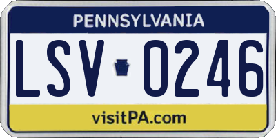 PA license plate LSV0246