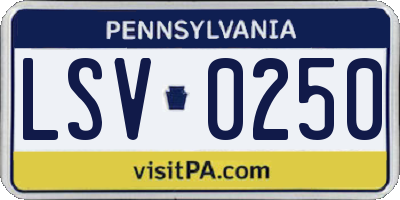 PA license plate LSV0250