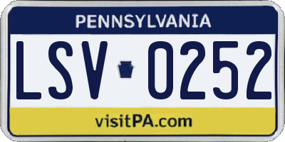 PA license plate LSV0252