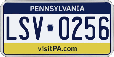 PA license plate LSV0256