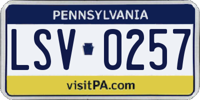 PA license plate LSV0257