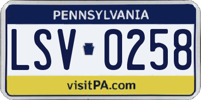 PA license plate LSV0258