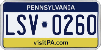 PA license plate LSV0260