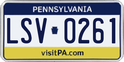 PA license plate LSV0261